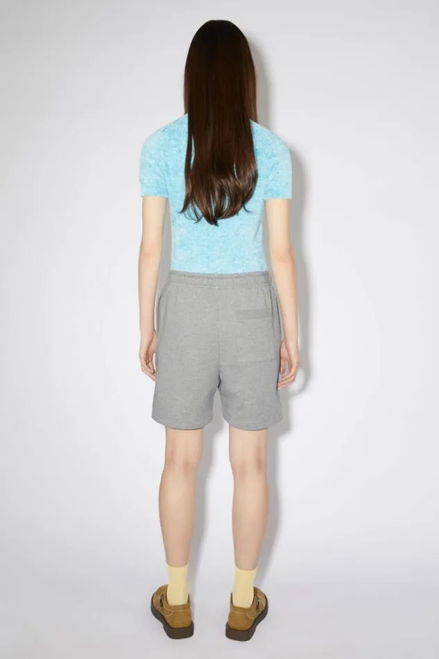 Acne Studios Face Collection Woman Cotton Sweat ShortsUnisex Light Grey Melange