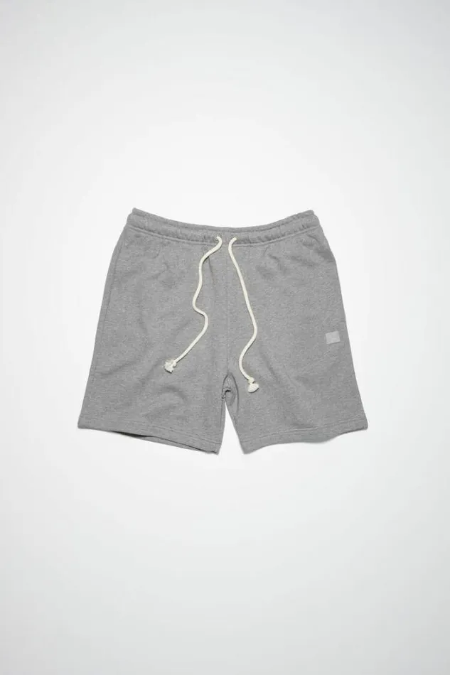 Acne Studios Face Collection Woman Cotton Sweat ShortsUnisex Light Grey Melange