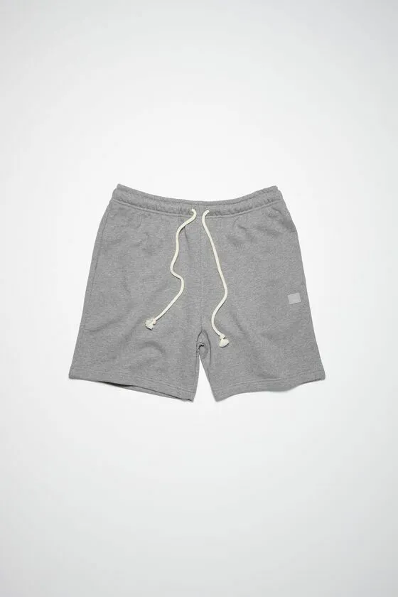 Acne Studios Face Collection Woman Cotton Sweat ShortsUnisex Light Grey Melange
