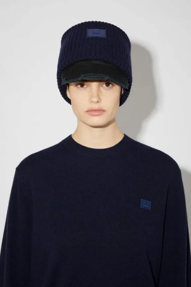 Acne Studios Knitwear Woman Wool Crew Neck Sweater Navy
