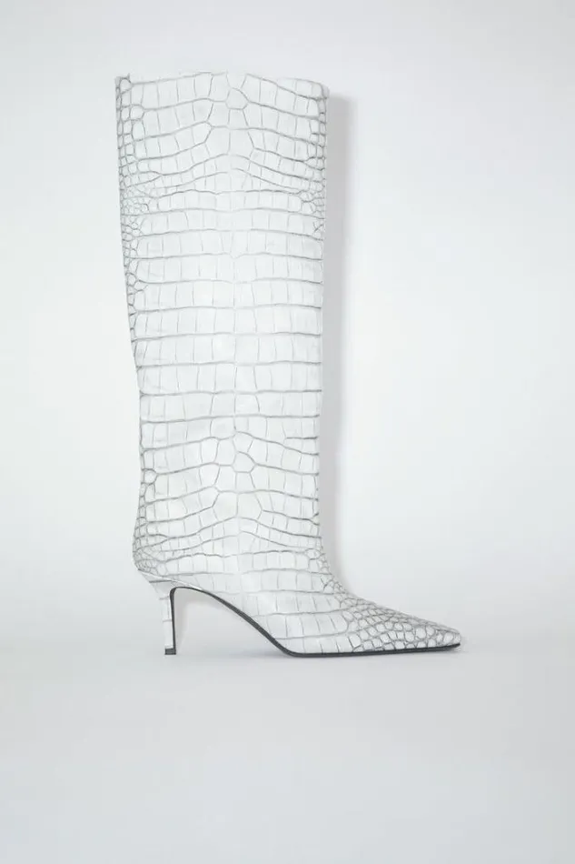 Acne Studios Shoes Woman Leather Heel Boots Off White