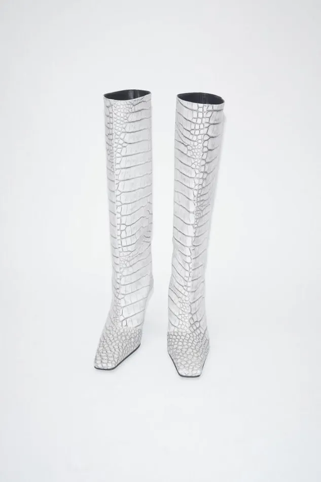 Acne Studios Shoes Woman Leather Heel Boots Off White