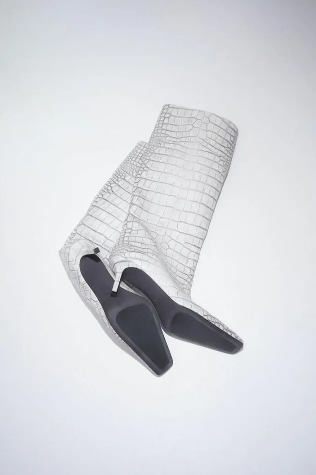 Acne Studios Shoes Woman Leather Heel Boots Off White