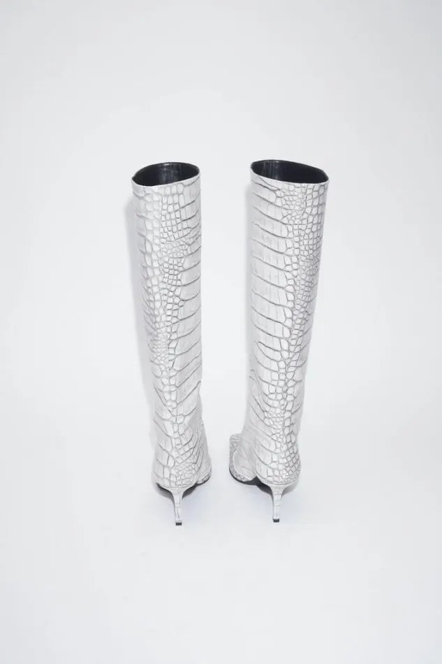 Acne Studios Shoes Woman Leather Heel Boots Off White