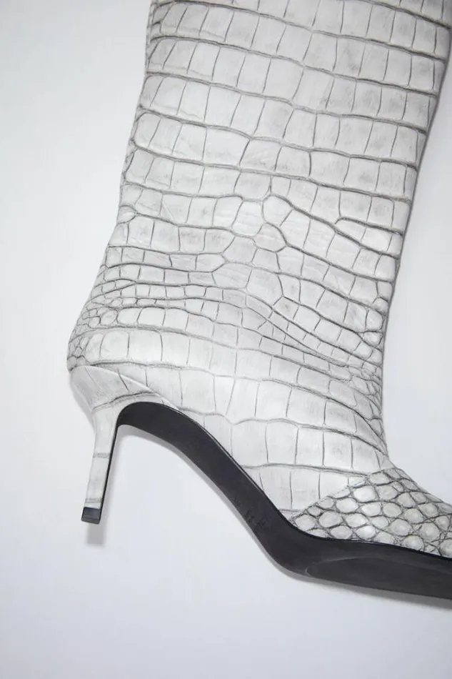 Acne Studios Shoes Woman Leather Heel Boots Off White
