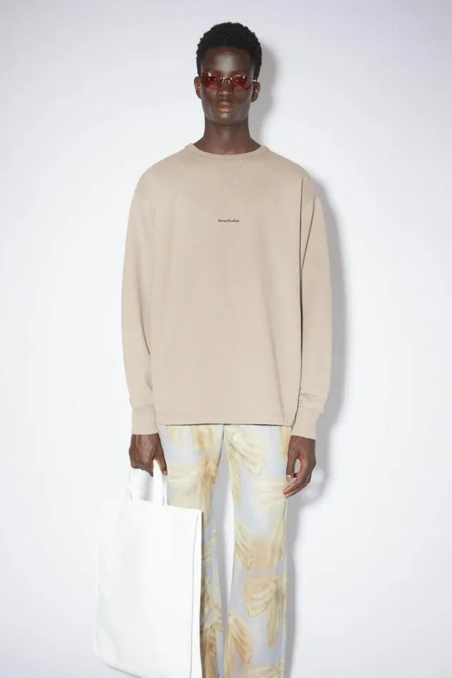 Acne Studios Sweatshirts Man Stamp Logo Sweater Mushroom Beige