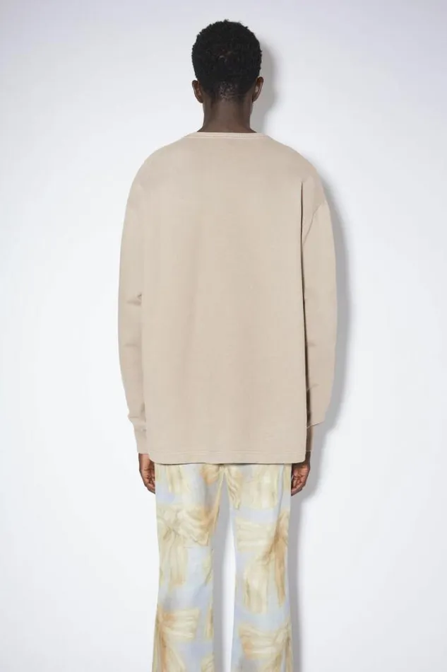 Acne Studios Sweatshirts Man Stamp Logo Sweater Mushroom Beige