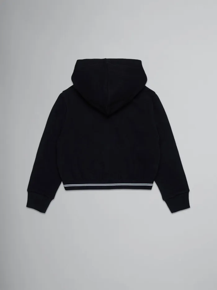 Black Sweatshirt With Sequined Flowers Kids Marni