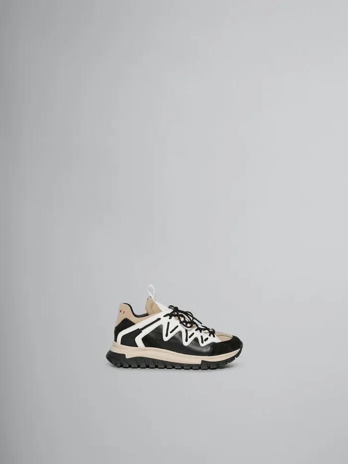 Black White And Beige Running Sneaker Kids Marni