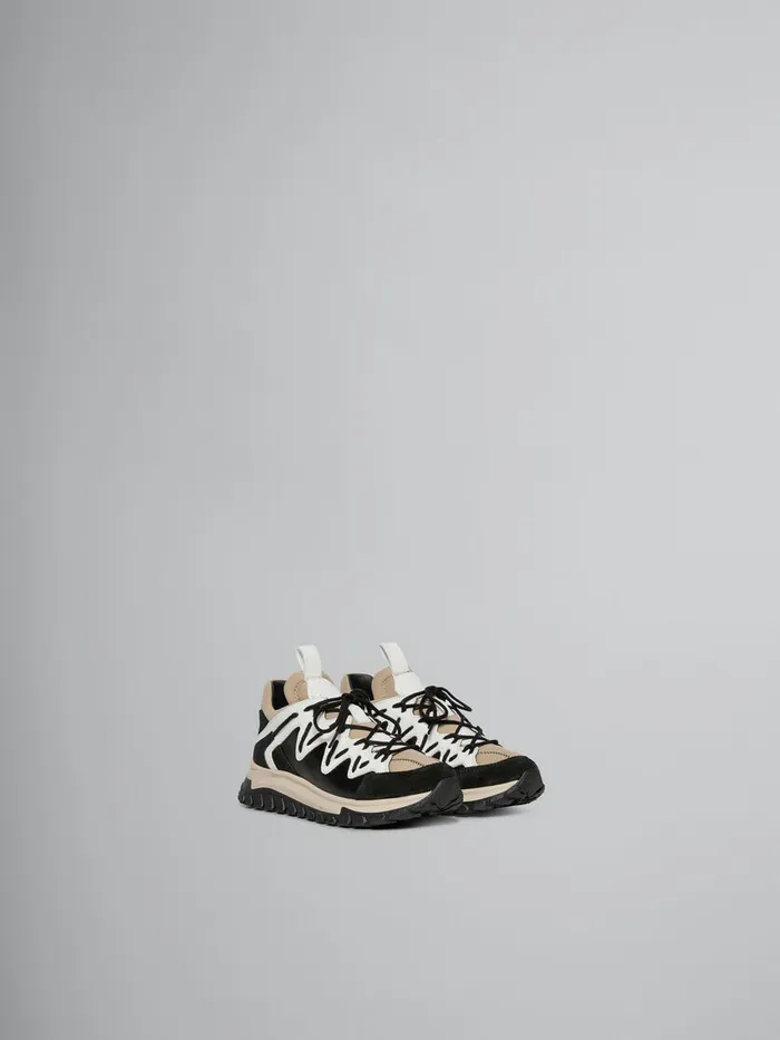 Black White And Beige Running Sneaker Kids Marni