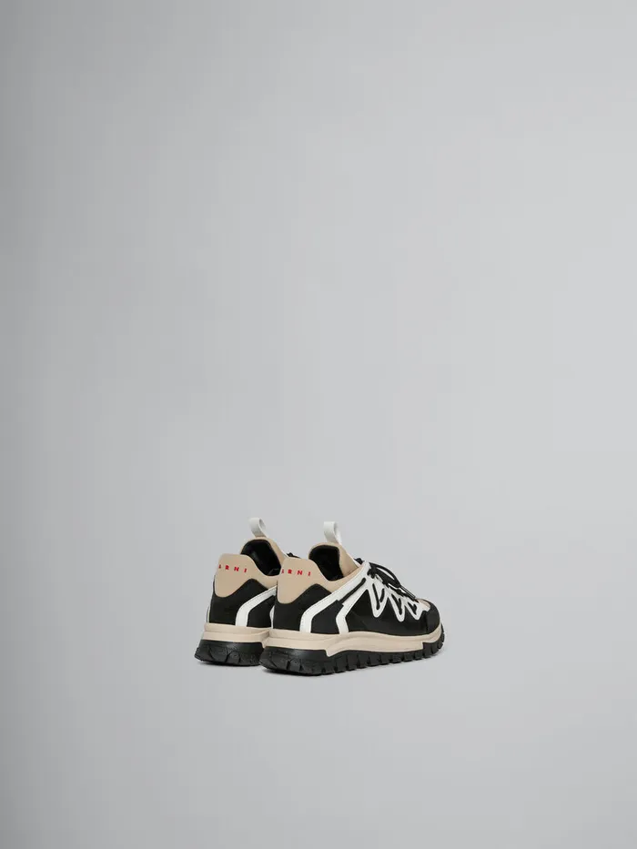 Black White And Beige Running Sneaker Kids Marni