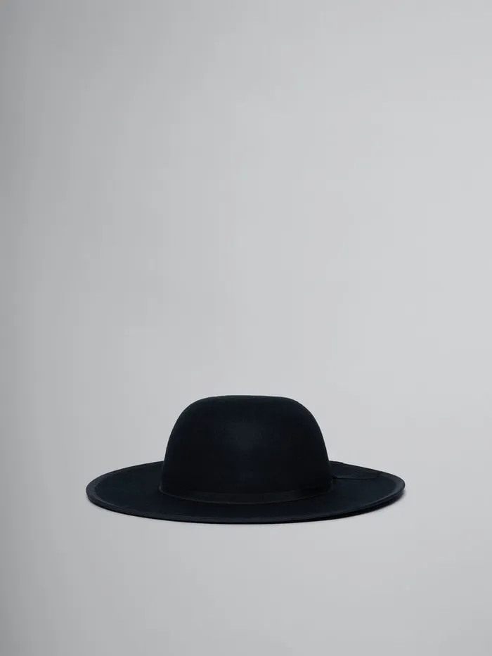 Black Widebrimmed Felt Hat Kids Marni