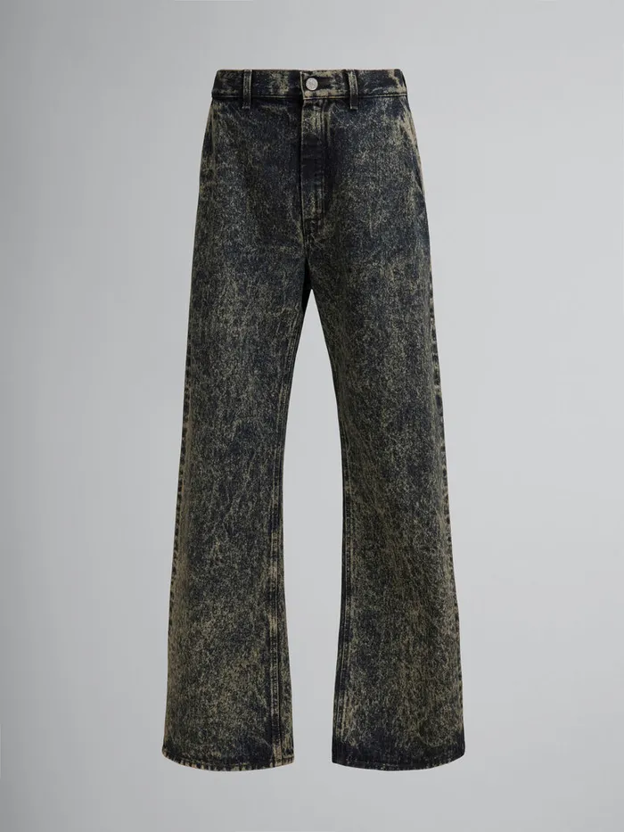 Blue Marble Denim Straightleg Jeans Men Marni Pants