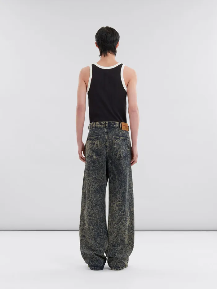 Blue Marble Denim Straightleg Jeans Men Marni Pants