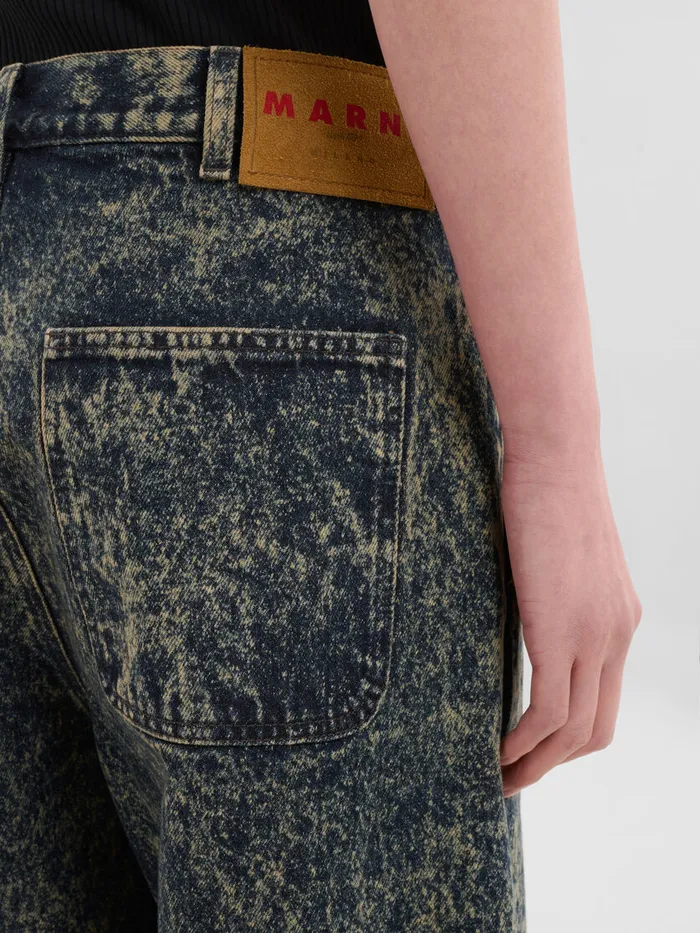 Blue Marble Denim Straightleg Jeans Men Marni Pants
