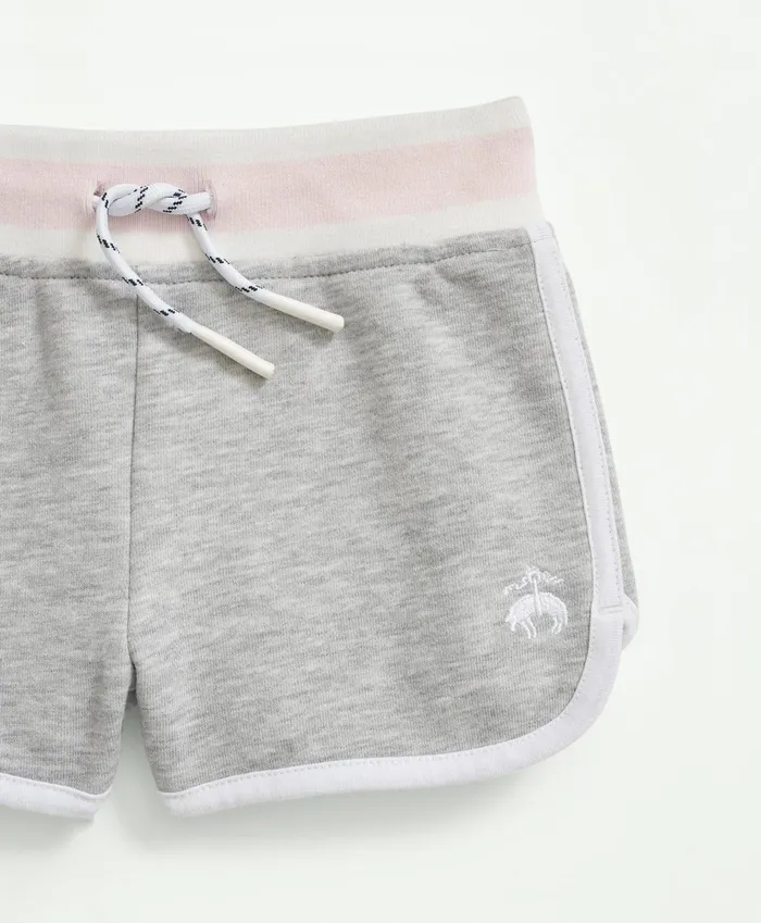 Bottoms Kids Brooks Brothers Girls Cotton Fleece Shorts Grey Heather