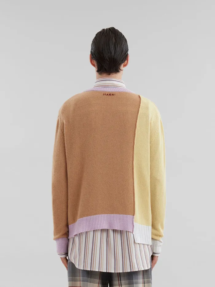 Brown Cashmere Colourblock Jumper Men Marni Knitwear