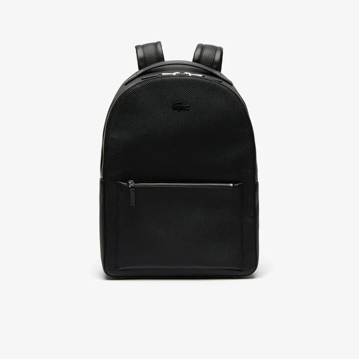 Chantaco Soft Leather Zip Backpack Black Mens Lacoste Bags Store