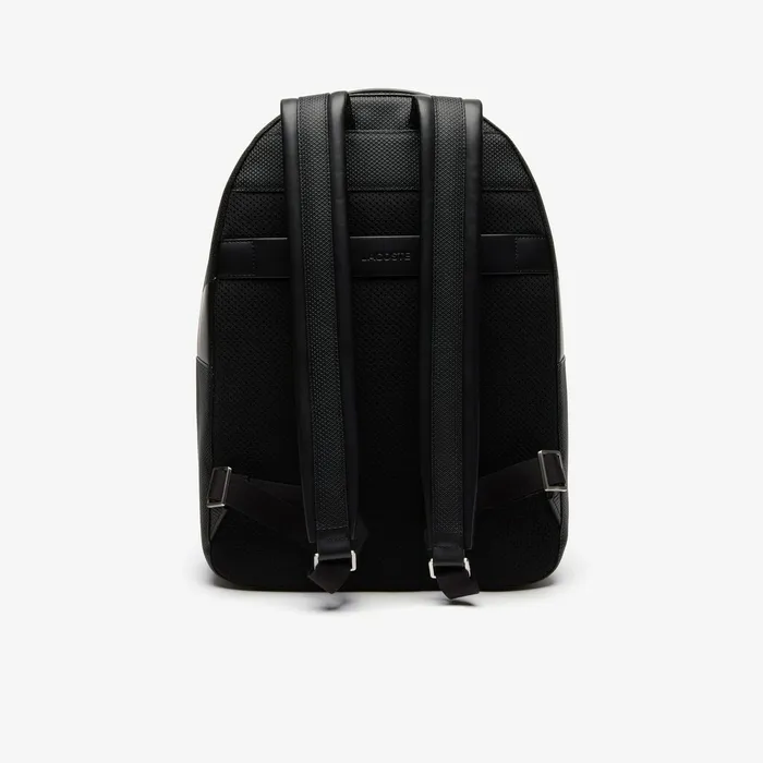 Chantaco Soft Leather Zip Backpack Black Mens Lacoste Bags Store