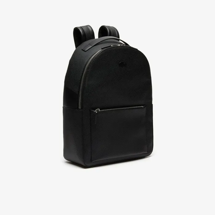 Chantaco Soft Leather Zip Backpack Black Mens Lacoste Bags Store