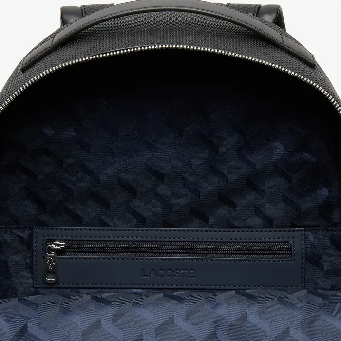 Chantaco Soft Leather Zip Backpack Black Mens Lacoste Bags Store