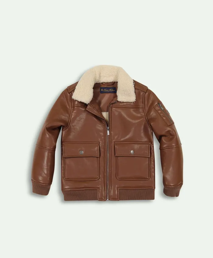Coats andamp Jackets Kids Brooks Brothers Boys Bomber Jacket Brown