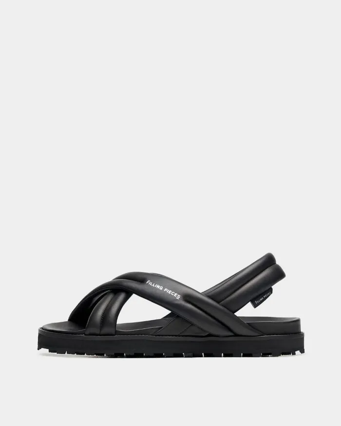 Cross Sandals All Black WomenMen Filling Pieces Sandals and Slides
