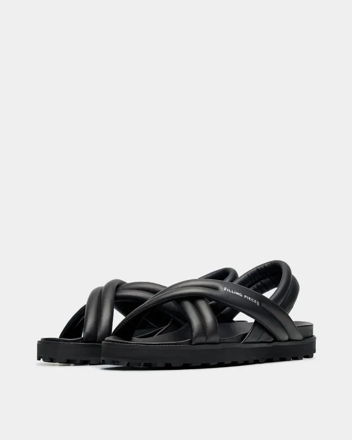 Cross Sandals All Black WomenMen Filling Pieces Sandals and Slides