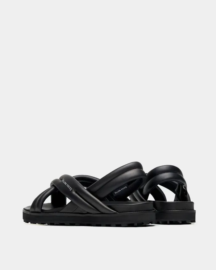Cross Sandals All Black WomenMen Filling Pieces Sandals and Slides