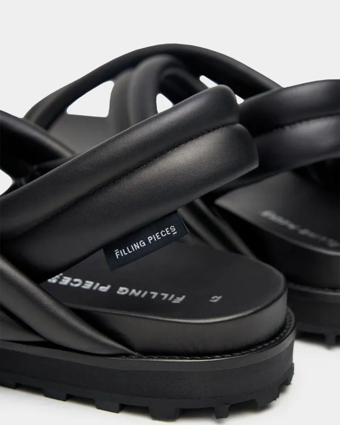 Cross Sandals All Black WomenMen Filling Pieces Sandals and Slides