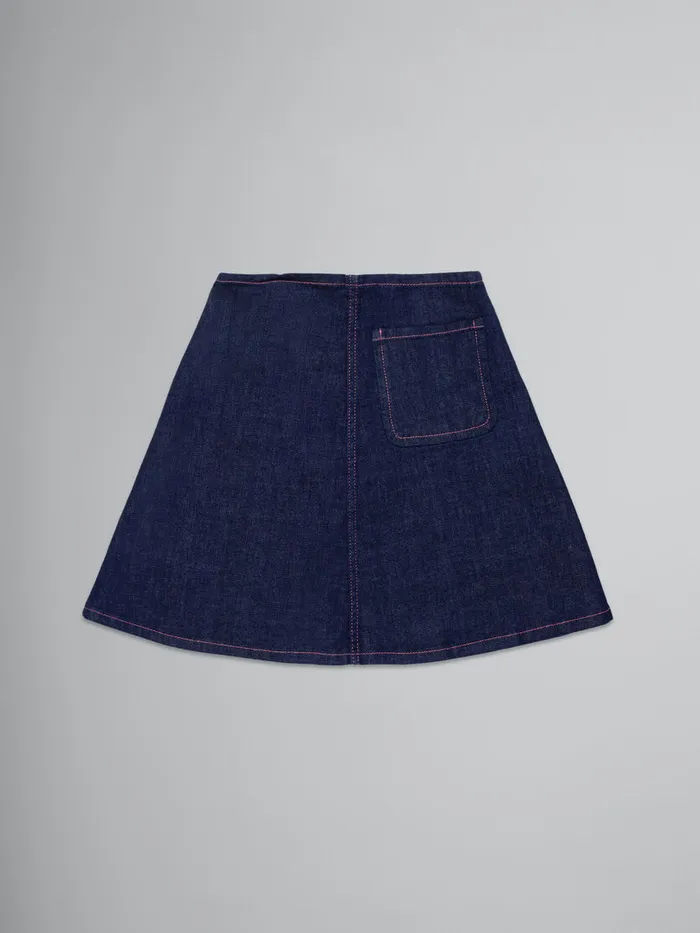 Dark Blue Denim Skirt Kids Marni