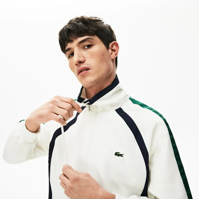 Heritage Stripe Track Jacket WhiteNavy BlueGreen Mens Lacoste Sweatshirts Gift for Friend Heritage Stripe Track Jacket WhiteNavy BlueGreen Mens Lacoste Sweatshirts Gift for Friend