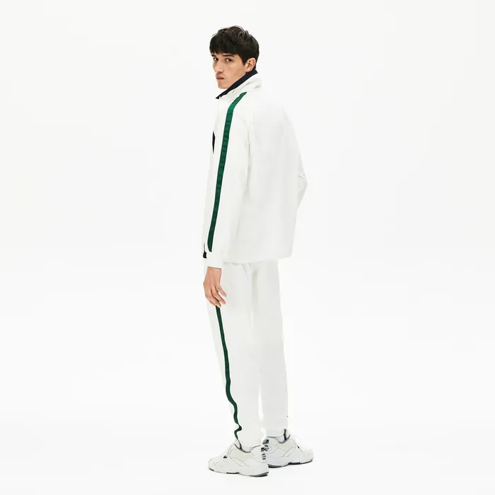 Heritage Stripe Track Jacket WhiteNavy BlueGreen Mens Lacoste Sweatshirts Gift for Friend