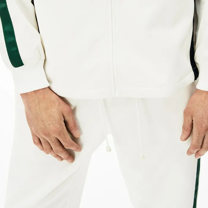 Heritage Stripe Track Jacket WhiteNavy BlueGreen Mens Lacoste Sweatshirts Gift for Friend