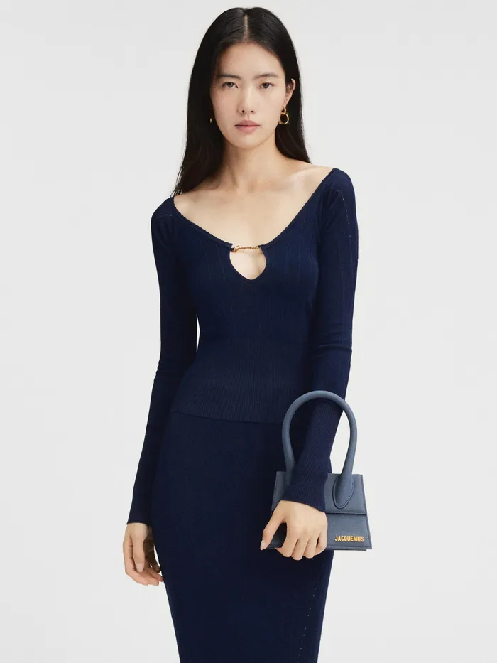 JACQUEMUS Chiquitos Signature Handbag Dark Navy 8211 Women