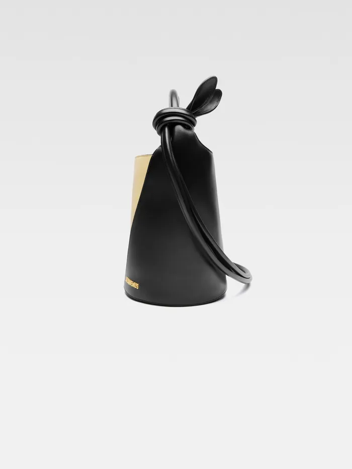 JACQUEMUS Crossbody and Handbags Mini Knotted Bucket Bag Pale Yellow Black 8211 Women