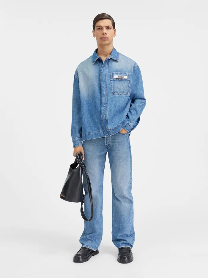 JACQUEMUS Denim Boxy Denim Shirt Bluetabac 2 8211 Men