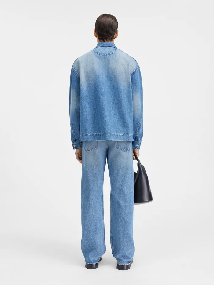 JACQUEMUS Denim Boxy Denim Shirt Bluetabac 2 8211 Men