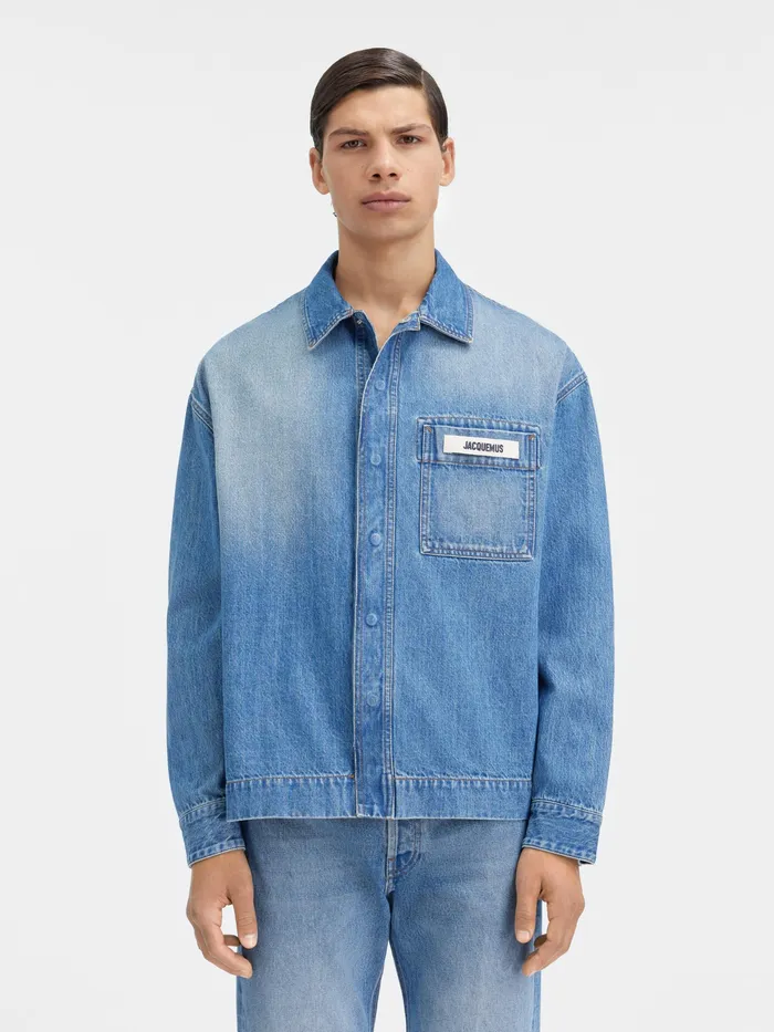 JACQUEMUS Denim Boxy Denim Shirt Bluetabac 2 8211 Men