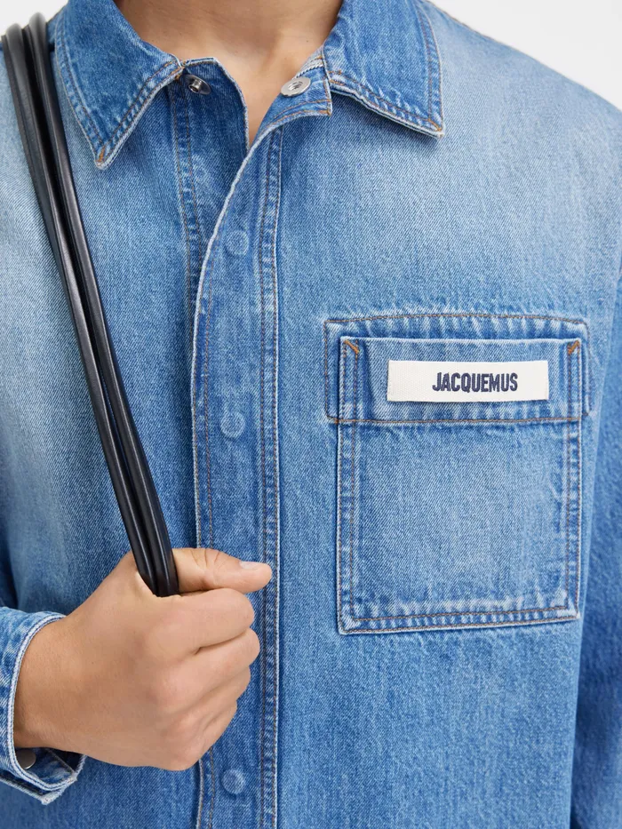 JACQUEMUS Denim Boxy Denim Shirt Bluetabac 2 8211 Men