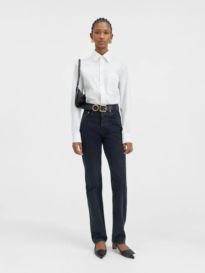 JACQUEMUS Denim Straight Leg Jeans Black 8211 Women