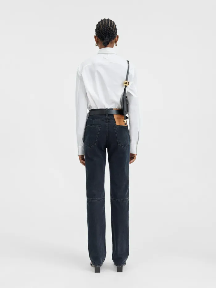 JACQUEMUS Denim Straight Leg Jeans Black 8211 Women
