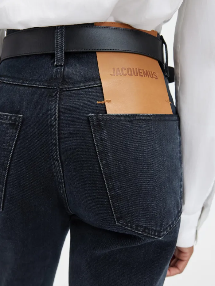 JACQUEMUS Denim Straight Leg Jeans Black 8211 Women
