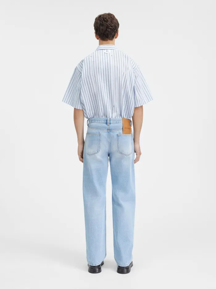 JACQUEMUS Denim Straight Leg Jeans Light Bluetabac 8211 Men