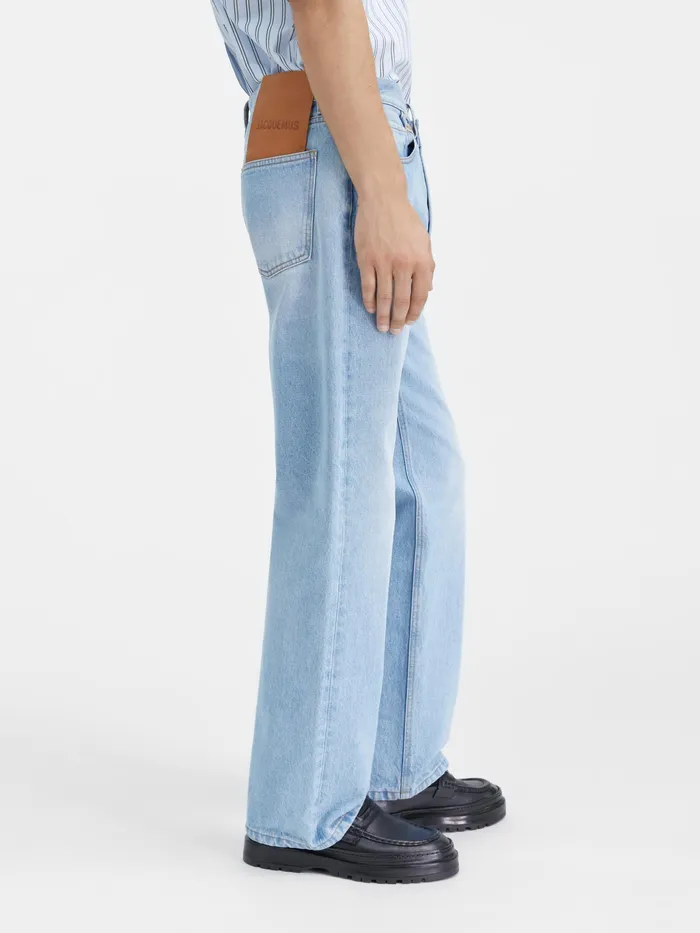 JACQUEMUS Denim Straight Leg Jeans Light Bluetabac 8211 Men