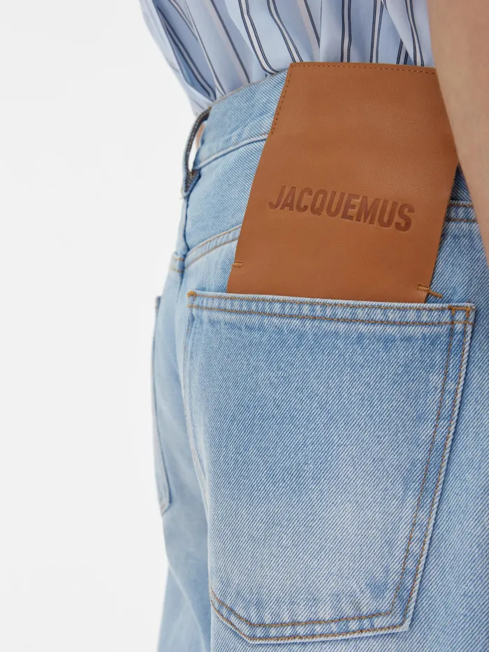 JACQUEMUS Denim Straight Leg Jeans Light Bluetabac 8211 Men