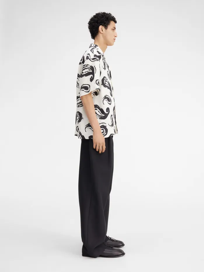 JACQUEMUS Shirts Painted Paisley Bowling Shirt Print Whiteblack Paisley 8211 Men