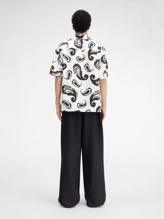 JACQUEMUS Shirts Painted Paisley Bowling Shirt Print Whiteblack Paisley 8211 Men