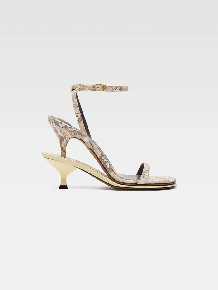 JACQUEMUS Shoes Double Sandals Python Beigepale Yellow 8211 Women