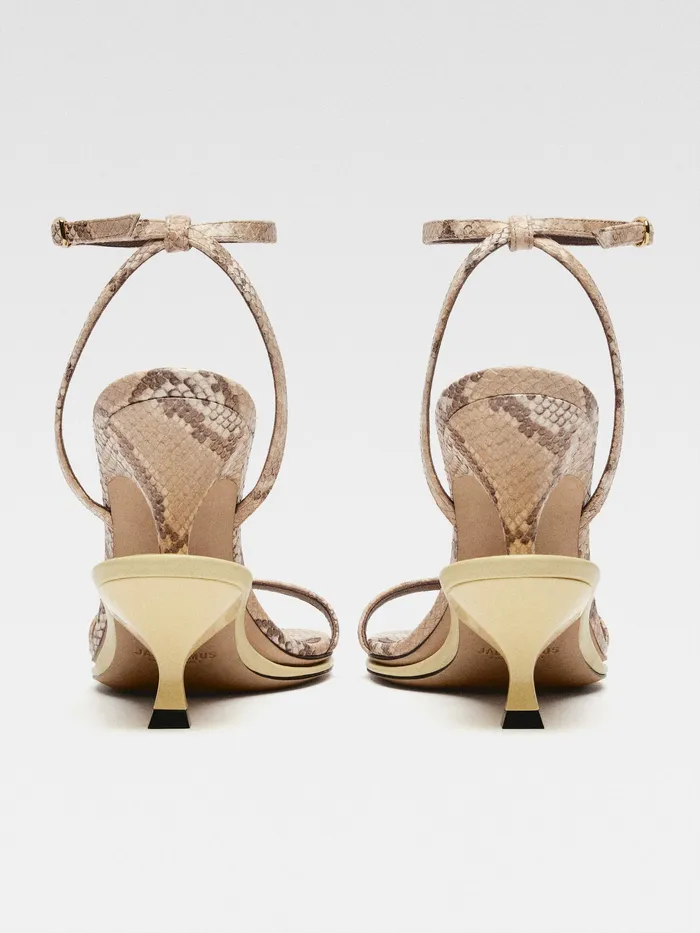 JACQUEMUS Shoes Double Sandals Python Beigepale Yellow 8211 Women